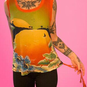 Vintage Y2K tropical tank top